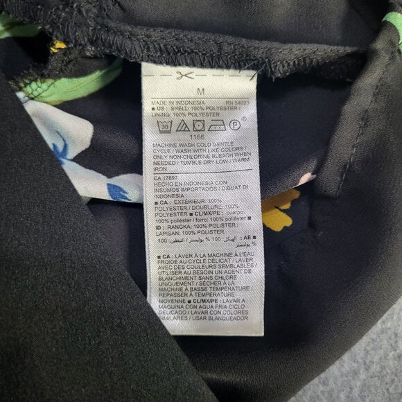 OLD NAVY FLORAL DRESS WOMENS M BLACK with Slip Ruffle Long Sleeve - Picture 10 of 10